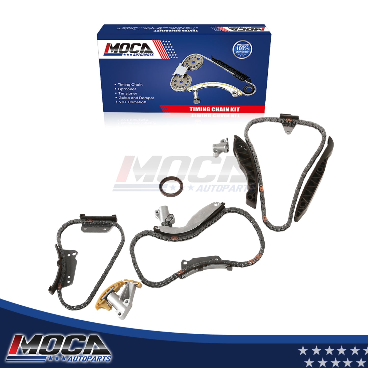 Kit de cadena de distribución compatible con Hyundai I800 Mini Bus Kia Sorento 2.5L D4CB 01-16 sin engranajes