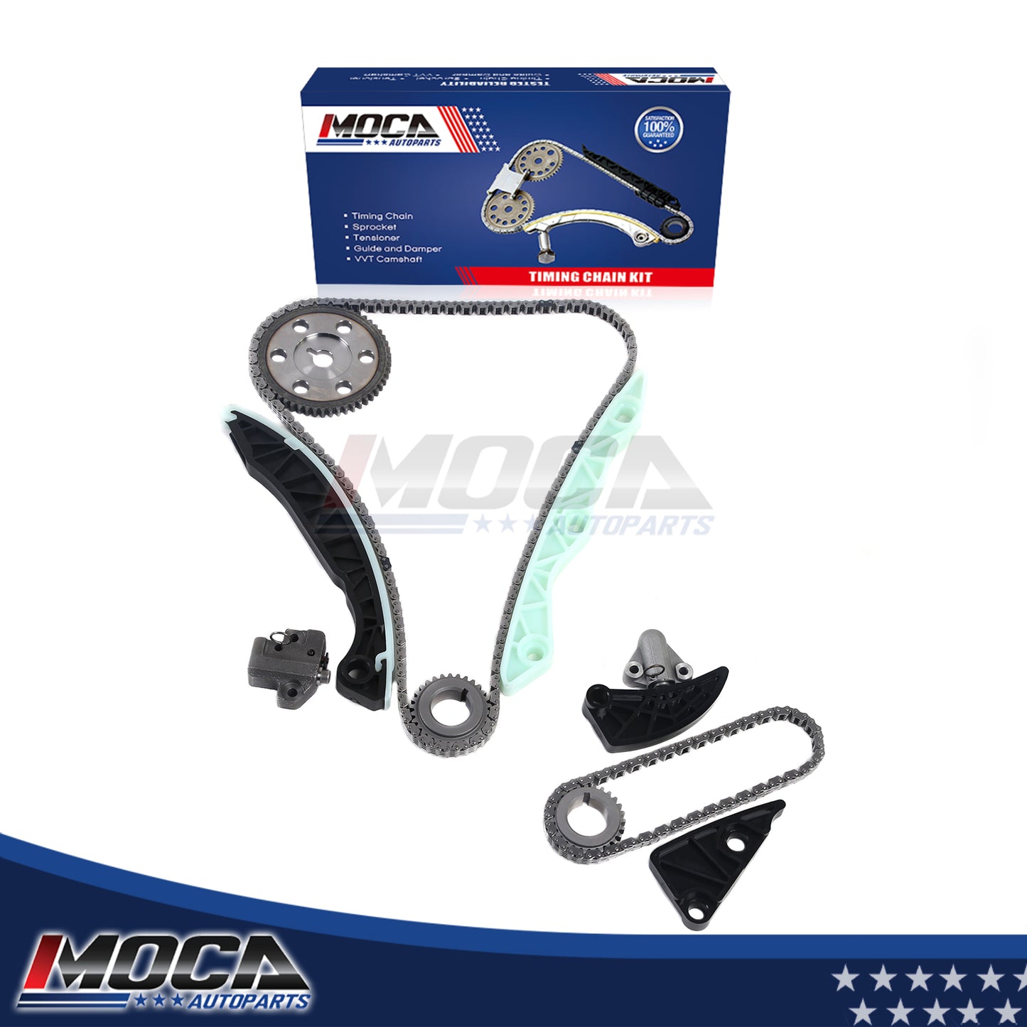 Kit de cadena de distribución compatible con Kia Rondo Optima Hyundai Sonata 2.4L DOHC G4KC 06-10