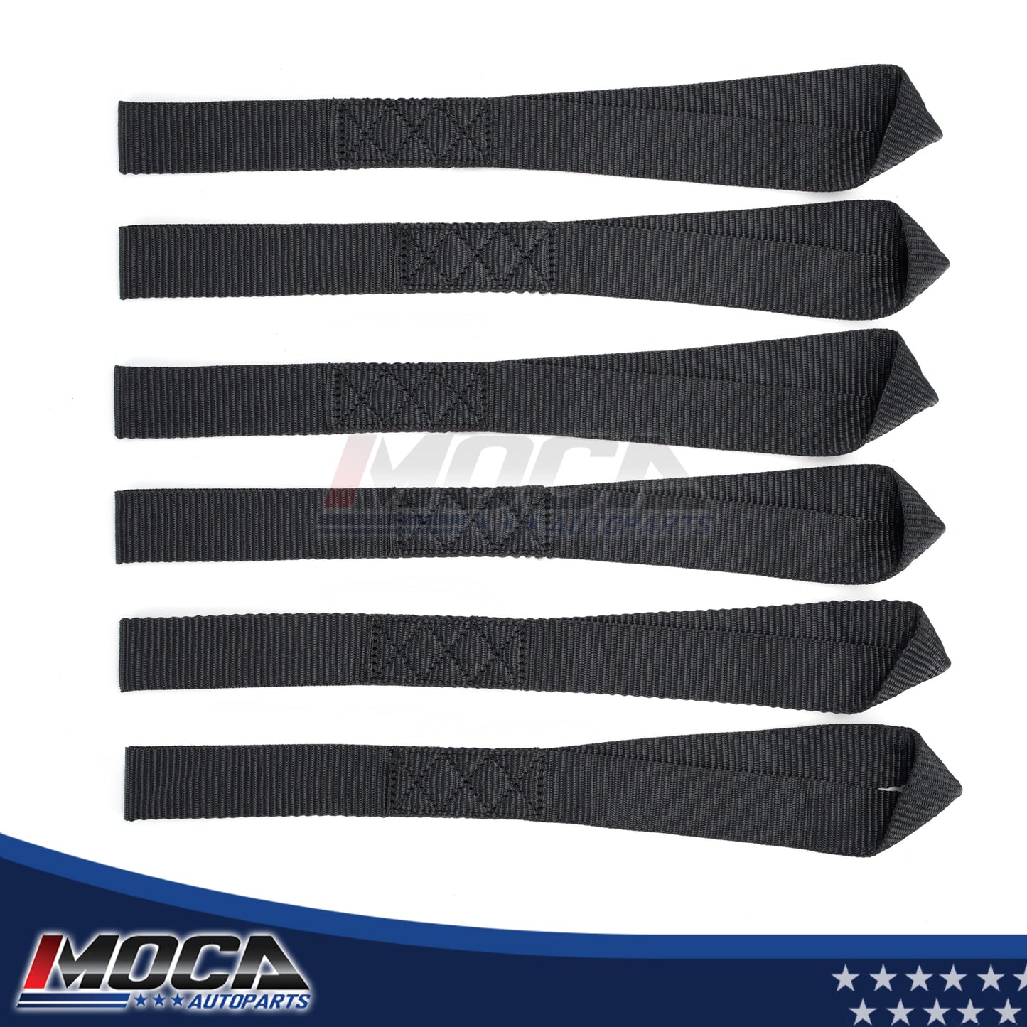 MOCA - Paquete de 6 correas de amarre de bucle suave (10643 lb, resistencia a la rotura, 1,6 x 17 pulgadas), resistentes para ATV, UTV, RTV, motos de cross, cuatriciclos, motocicletas, scooters, motos acuáticas, canoas y embarcaciones