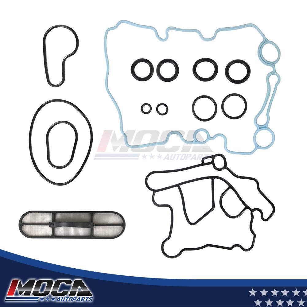 Kit de juntas de enfriador de aceite compatible con Ford E-350 Excursion F-250 F-350 6.0L Diesel 03-10
