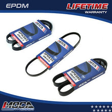 Correa serpentina MOCA de 3 piezas para Toyota Corolla Base Sedan de 4 puertas y 1.6 L (89-97) y Toyota Corolla Dx Sedan de 4 puertas y 1.8 L (93-97) y Toyota Corolla Dlx All Trac Wagon de 5 puertas y 1.6 L (88-92)