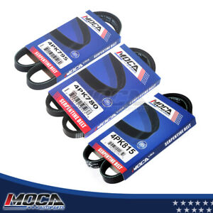 3 correas serpentinas MOCA para Honda Civic 1.5L 1.6L (1992-1995) y Honda Civic del Sol 1.5L 1.6L (1993-1995)