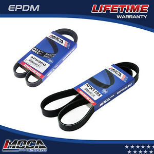 Correa serpentina MOCA 2 piezas 4PK900 6PK1195 para Chrysler Sebring 3.0L (03-04) y Dodge Stratus 3.0L (01-02) y Mitsubishi Eclipse 3.0L (01-05) y Mitsubishi Diamante 3.5L (97-04)