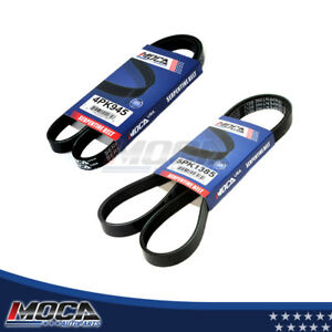 MOCA 2PCS Serpentine Belt 4PK945 5PK1385 for 1999-2005 Hyundai Sonata 2.4L & 2001-2006 Kia Optima 2.4L & 2001-2005 Hyundai Santa Fe 2.4L