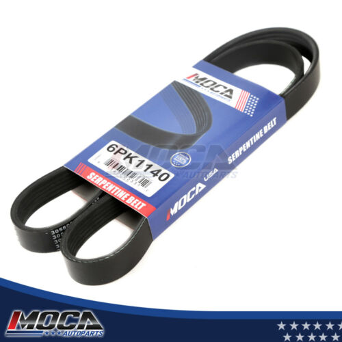 Correa serpentina MOCA 6PK1140 para Mazda CX-9 3.7L (2007-2015) y Ford Edge 3.5L (2013-2015) y Lincoln MKZ 3.5L (2007-2015) y Mercury Sable 3.5L (2007-2009)