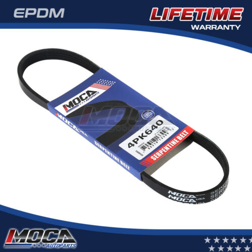 Correa serpentina MOCA 4PK640 para Dodge Colt 2.4L (93-94) y Eagle Summit 2.4L (95-96) y Hyundai Scoupe 1.5L (94-95) y Plymouth Colt 2.4L (93-94)