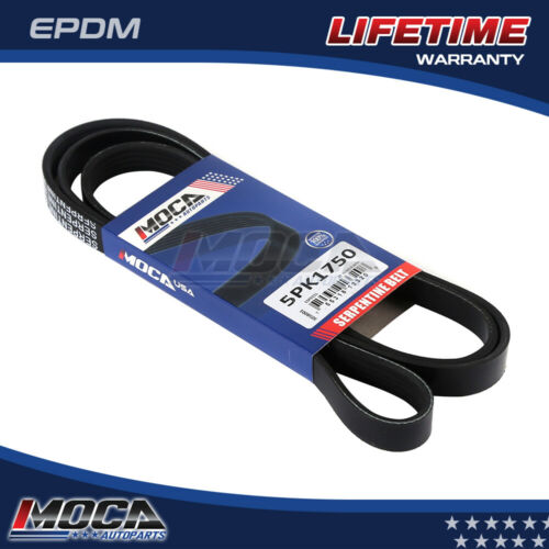 Correa serpentina MOCA 5PK1750 para Buick Envision 2.0L 16-17 y Cadillac ATS 2.0L 14-17 y Cadillac CT6 2.0L 16-17 y Cadillac CTS 2.0L 14-17