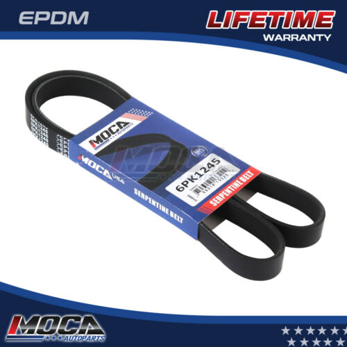 Correa serpentina MOCA 6PK1245 para Ford Country Squire 5.0L (87-89) y Ford LTD 5.0L (85-86) y Mercury Grand Marquis 5.0L (87-88) y Mercury Tracer 1.9L (91-93)