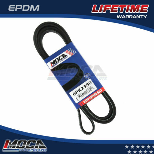 Correa serpentina MOCA 6PK2390 para Saturn Outlook 3.6L (2007-2010) y Saab 9-5 2.8L (2010-2011) y Oldsmobile Regency 3.8L (97-98) y Jaguar S-Type 4.0L (2000-2002)