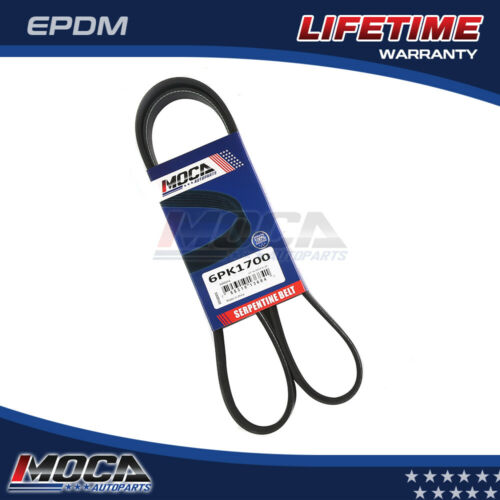 Correa serpentina MOCA 6PK1700 para Audi S4 2.2L (93-94), Chevrolet Corvette 5.7L (93-96), Dodge Intrepid 3.3L (96-97) y Volkswagen Jetta 1.4L (13-16)