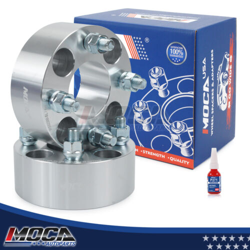 Espaciadores de rueda MOCA 4x4 a 4x4 para carritos de golf EZ GO Club Car, paso de rosca de 15 mm, 1/2" x 20, 2 unidades, plateados