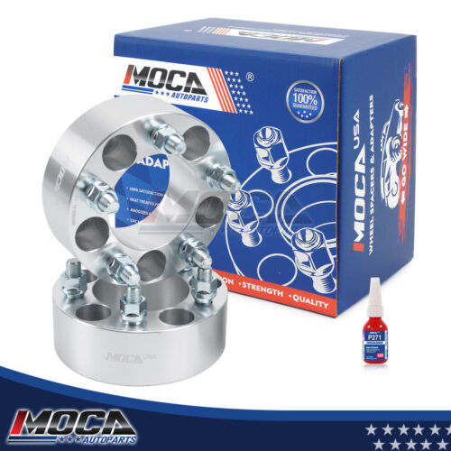 MOCA 5x4.5 to 5x4.5 Wheel Spacers Fits 2008-2009 for Ford Taurus 4-Door 3.5L, 2008-2009 for Jeep Liberty Sky 3.7L, 2007-2008 for Dodge Nitro ATX 3.7L, 15mm Thread Pitch 1/2 x20 2PCS, Silver
