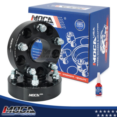 Espaciadores de rueda MOCA de 5x5 a 5x5 para Jeep Wrangler JL (2018-2021), Grand Cherokee WK2 (2011-2021), Gladiator JT (2019-2021) y Dodge Durango (2011-2021). Rosca de 38 mm, M14x1,5 (2 unidades), color negro.