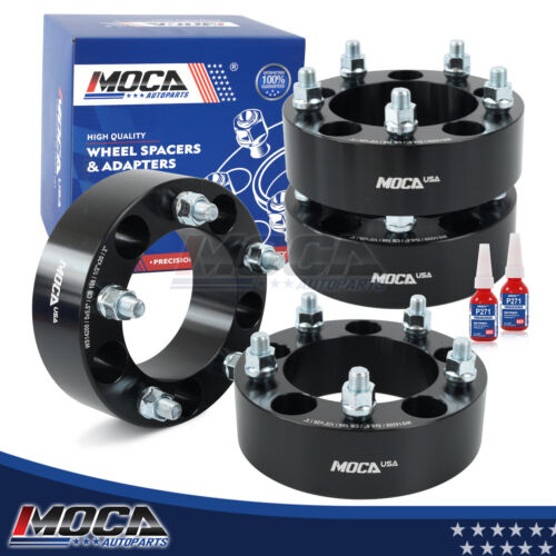 MOCA 5x5.5 to 5x5.5 Wheel Spacers Fits for Jeep 1963-1966 CJ3, 1964-1983 CJ5, 1964-1975 CJ6, 1976-1986 CJ7, for Suzuki 1989-1997 Sidekick, 1999-2004 Vitara, 50mm Thread Pitch 1/2" x20 4PCS, Black