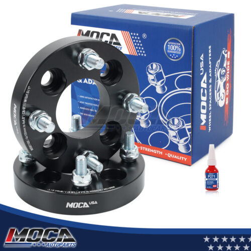 Adaptador de espaciadores de rueda MOCA 4x3.94 a 4x4.5 para Spark, Accent, Rio, Mirage, i-MiEV, Insight, Elise, Cobalt, Aveo, Civic, Lancer, Spectra, Sephia, Integra y Accord. Rosca de 25 mm, M12x1.5 (2 unidades), color negro.